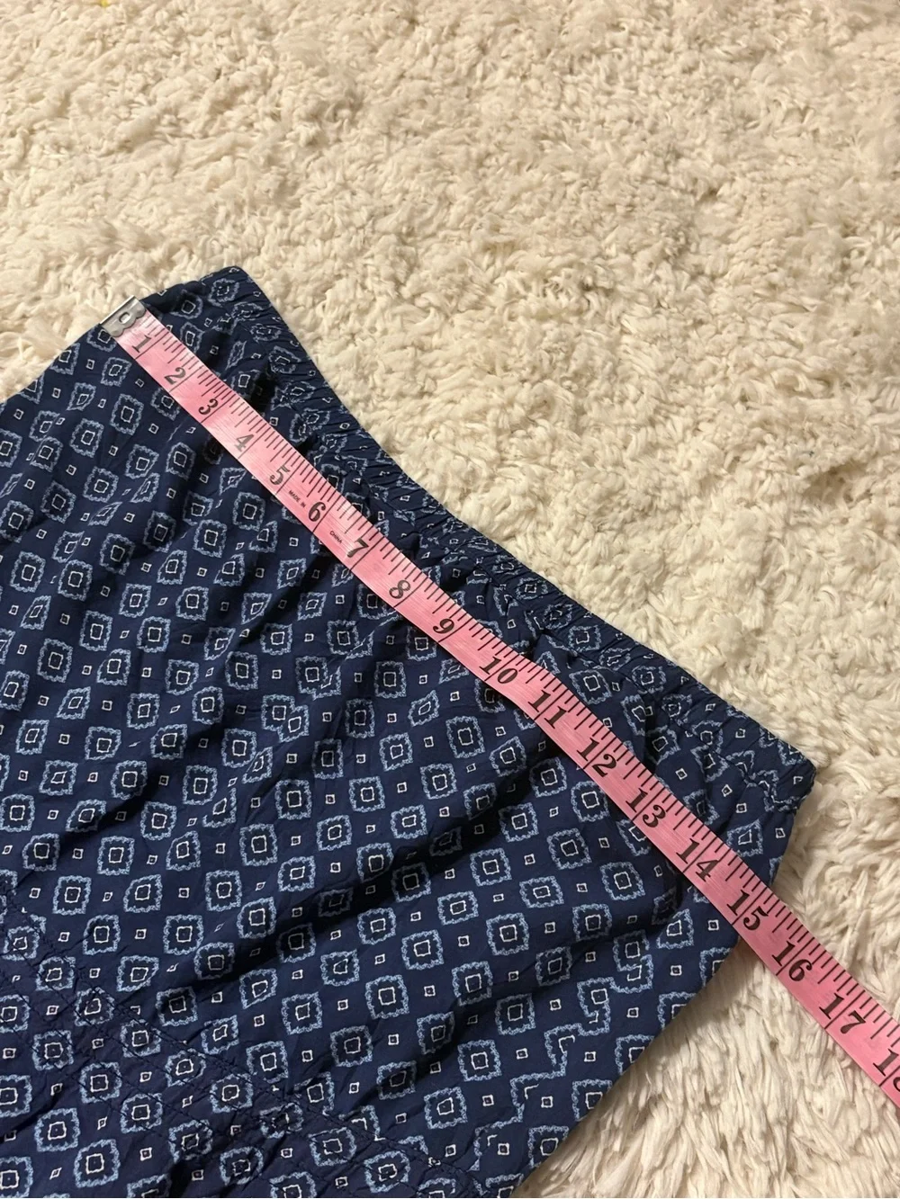 Abercrombie & Fitch Navy Strapless Geometric Maxi Dress